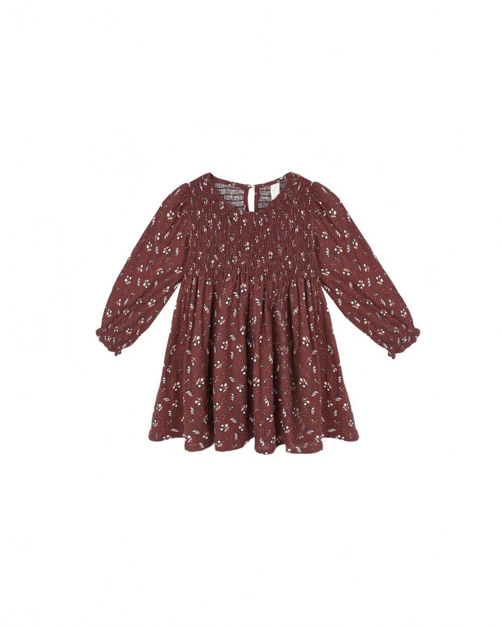 NEW RYLEE + CRU girl's harvest berry capri dress in burgundy